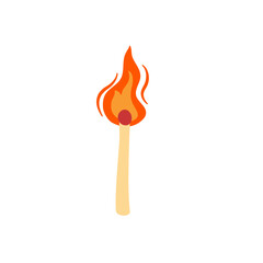 Wall Mural - burnt match fire vector