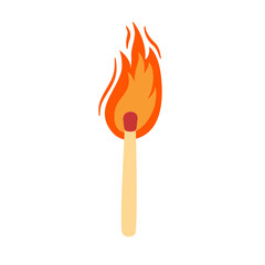 Sticker - burnt match fire vector