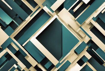 Poster - Abstract technology diagonally overlapped geometric squares shape blue colour on white background. stock illustration