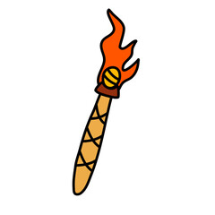 Sticker - Medieval torches with burning fire