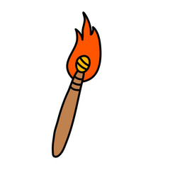 Sticker - Medieval torches with burning fire