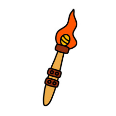 Sticker - Medieval torches with burning fire