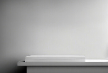 Wall Mural - square shadow White wall presentation podium product exhibition display