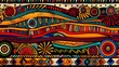 © SayLi - colorful vibrant pattern texture template ethic african tribal wallpaper background for web design or ads