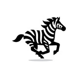 Fototapeta Konie - Zebra logo black and white illustration. Zebra logo vector