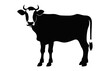Cow Silhouette black Vector isolated on a white background