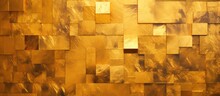 A Detailed Closeup Of A Hardwood Wall With Intricate Brown And Amber Squares Forming A Beautiful Pattern, Resembling An Art Piece