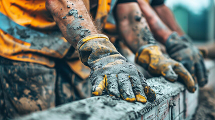 Construction workers working on a job site