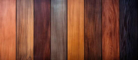 Poster - The picture displays a variety of wood types such as brown, amber, and orange. The flooring is made of hardwood with different tints and shades due to wood stain and varnish