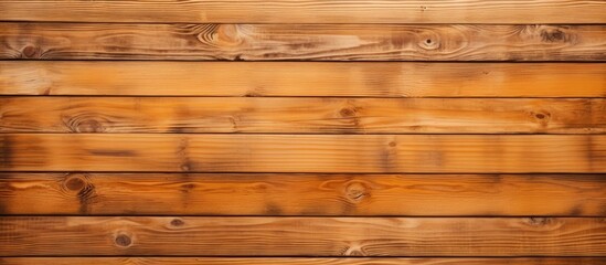 Wall Mural - A detailed view of a brown hardwood plank wall with amber tints and shades, creating a warm and inviting atmosphere. The wood stain highlights the natural beauty of the flooring