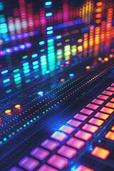 Wall Mural - colorful equaliser bars for music background
