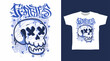 Skull Head with Graffiti Tshirt Art Fashion Designs.