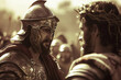 Depict the Roman centurion realizing Jesus was the Son of God