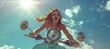 A happy beautiful girl is rushing along the road in the city at high speed on a moped in hot summer weather. She screams with joy and fear.