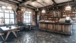 © MDRAKIBUL - Traditional European Street Cafe with Vintage Architecture, Offering a Charming Outdoor Dining Experience in a Historic Town Setting