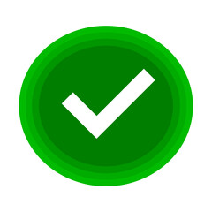 Poster - Round check mark icon. Decision option. Vector.