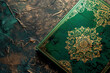Greeting card for Ramadan festival in green, gold and elegant design