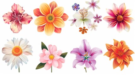 Wall Mural - For the design, a collection of flowers is shown in modern form.