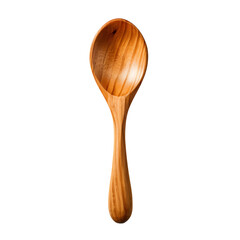 Wooden Spoon Isolated on Transparent Background. Close up of Wooden Spoon