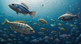 Exploring Coral Reefs with Fish and Marine Creatures, Colorful Fish and Coral in the Depths of the Sea, Diving into the Rich Diversity of Underwater Life, Marine Beauty Beneath the Waves of Egypt's 