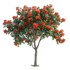 Wall Mural - mountain ash tree on isolated background