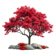 Wall Mural - japanese maple tree on isolated background
