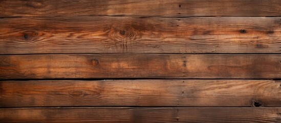Poster - A close up shot of a hardwood brown wooden wall with tints and shades of amber, showcasing the beautiful wood stain. The rectangular planks add depth to the building material