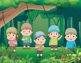 Fototapeta Pokój dzieciecy - Happy children playing in the park