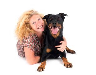 Wall Mural - french shepherd and woman