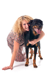 Poster - french shepherd and woman