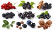 Blackberry, red currant, blackberry, blackberry, cherry, cinnamon, star anise, Generative AI illustrations.