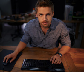 Aufkleber - Man, face and keyboard for code, programmer and information technology with video game or software development. Internet, computer programming and network, gamer or developer for cyber security
