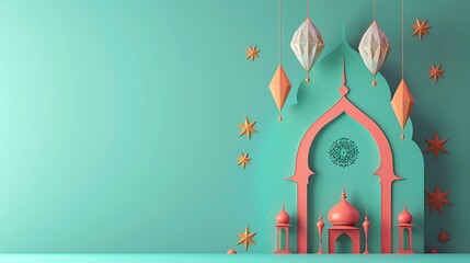 Wall Mural - Ramadan greeting card background. Ornament Arabic symbol.