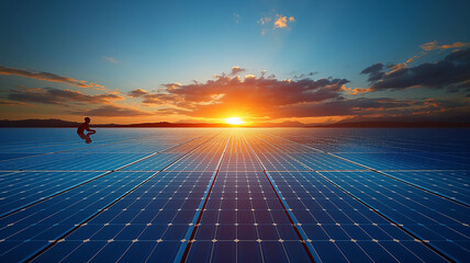 solar panel and sun plant