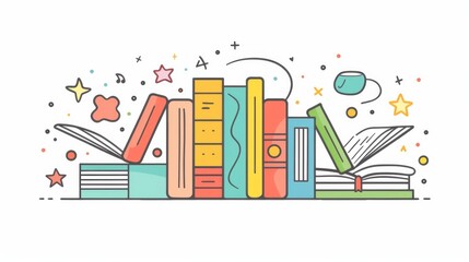 Poster - Poster for book festival. Flat modern illustration