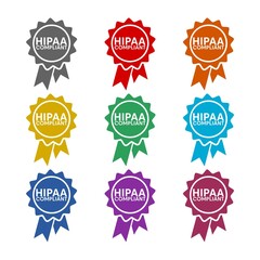 Wall Mural - HIPAA badge icon isolated on white background. Set icons colorful