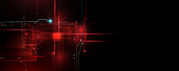 Wall Mural - Technology background image, concept, circuit board, processing chip, data reading, network, communication