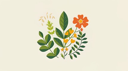 Poster - An icon or symbol that symbolizes plants such as trees, flowers and leaves