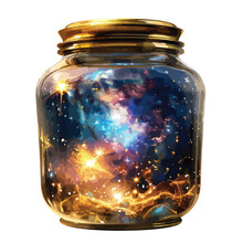 Celestial Magic Jar Clipart Clipart Isolated On White Background