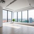 © BadrBrand - Modern white office interior with furniture and daylight. 3D Rendering
