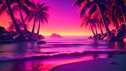 Wall Mural - landscape of tropical beach abstract background. retro tone color style. summer vacation concept. ge
