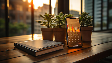 Aufkleber - A rising graph charting upward progress