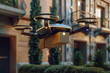 AI-powered autonomous drones delivering packages to customers' doorsteps with precision.