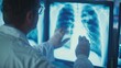 © Tahir AI - Doctors analyzing lung X-rays in lab.