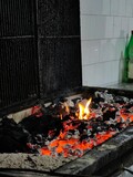Fototapeta Kuchnia - burning in a fireplace