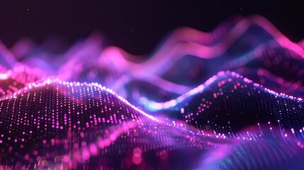 abstract blurry wave of luminous data technology background