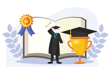 Wall Mural - Graduation Day Flat Design Illustration