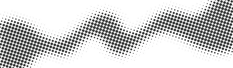 calming rhythms halftone background dynamic wave vector design in black color. horizontal halftone b