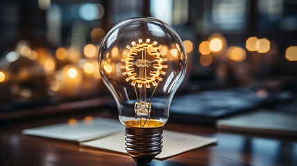Poster - A lightbulb surrounded by gears