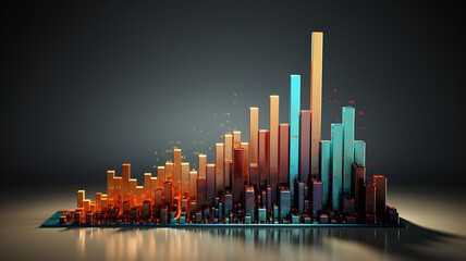 Aufkleber - A chart with an upward trendline representing financial growth